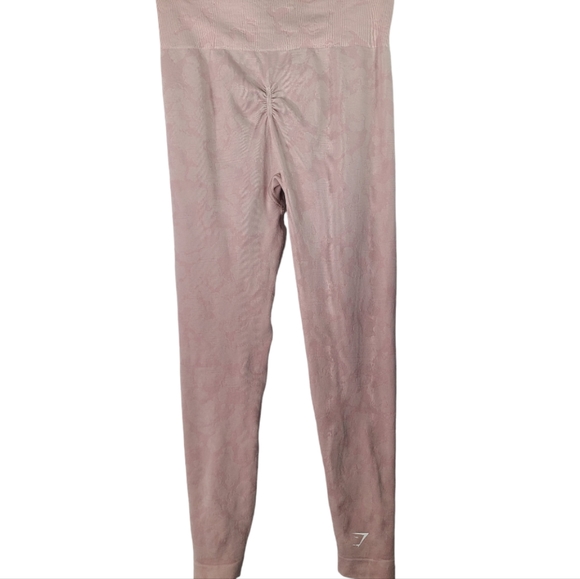 Gymshark adapt seamless leggings in light pink camo- Size medium women's - Picture 5 of 8